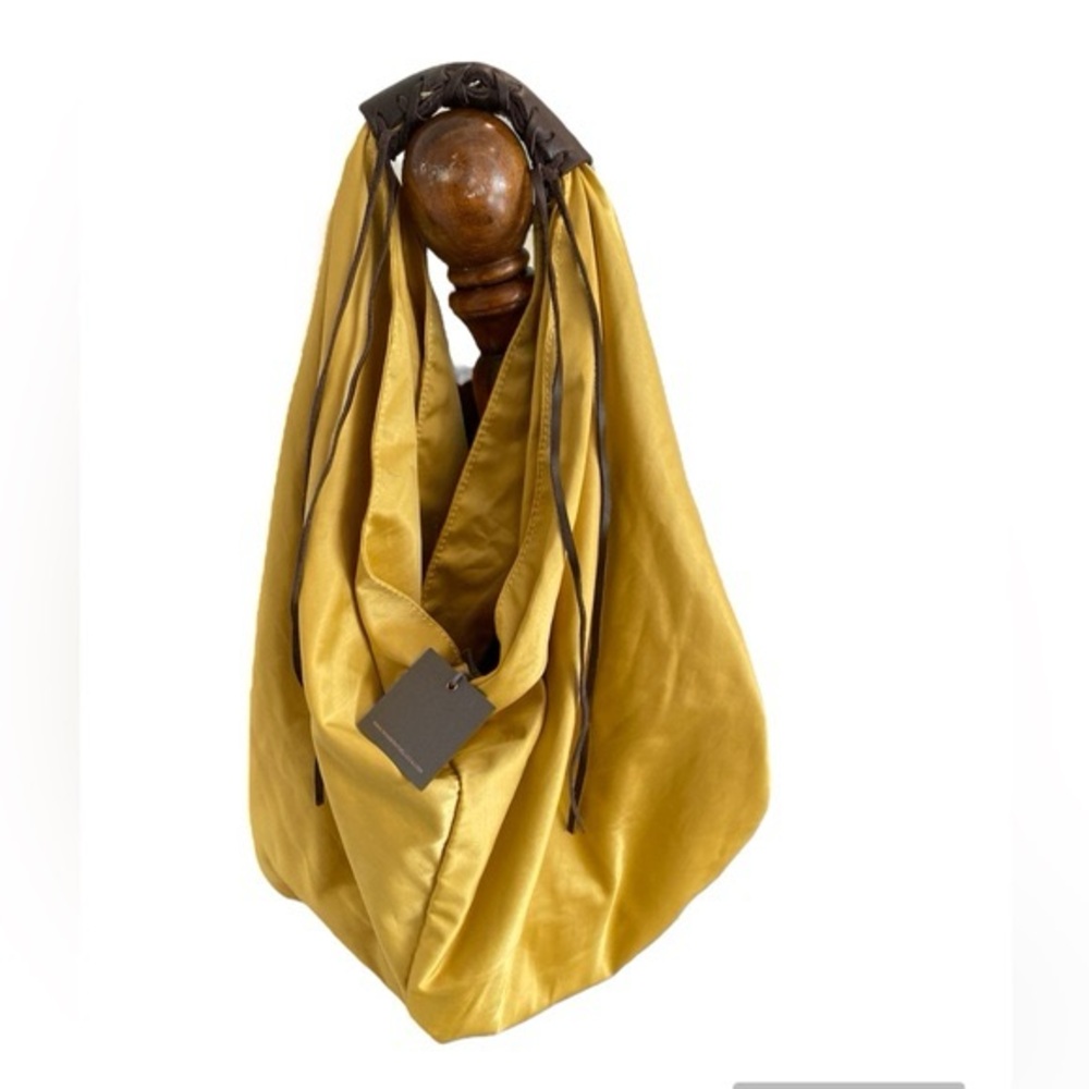 Monserrat de Luca Gold Satin Bag